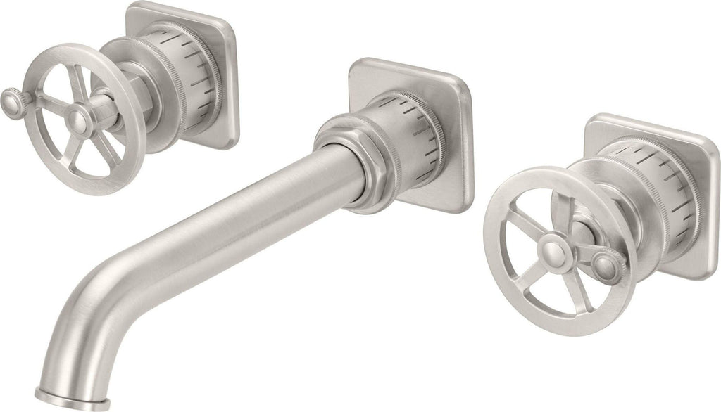 California Faucets Steampunk Bay Llave de Lavabo de Pared de Dos Llaves