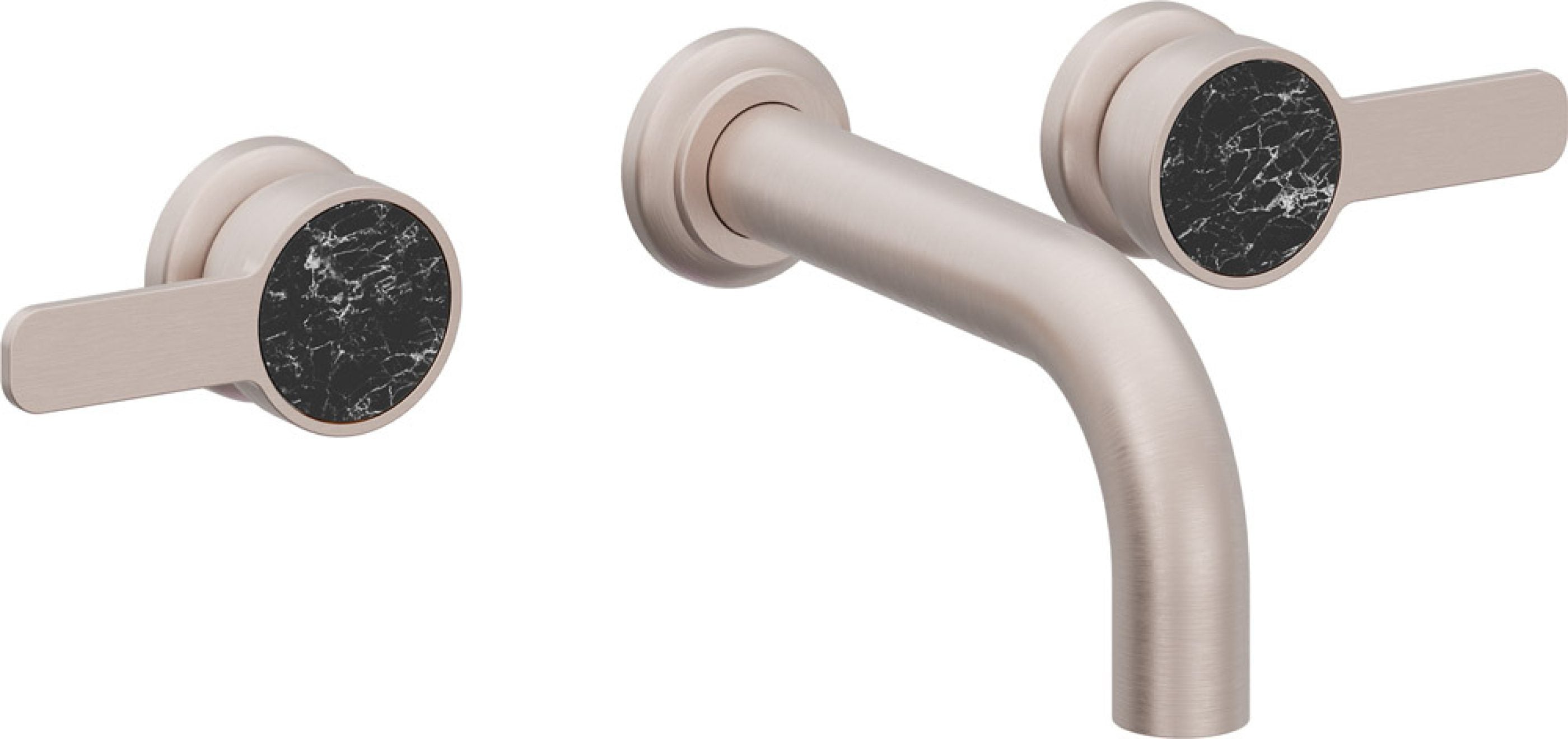 California Faucets Capitola Llave de Lavabo de Pared de Dos Llaves - Alcance Corto, Palanca - Níquel Satinado