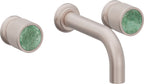 California Faucets Capitola Llave de Lavabo de Pared de Dos Llaves - Alcance Corto, Cilíndrica - Níquel Satinado