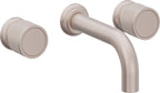 California Faucets Capitola Llave de Lavabo de Pared de Dos Llaves - Alcance Corto, Cilíndrica - Níquel Satinado
