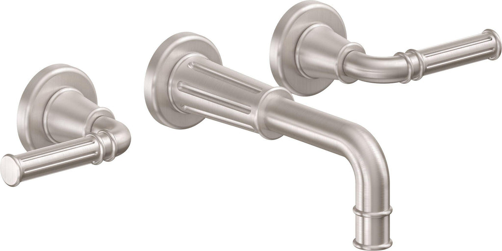 California Faucets Trousdale Llave de Lavabo de Pared de Dos Llaves - Satin Nickel