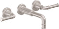 California Faucets Trousdale Llave de Lavabo de Pared de Dos Llaves - Satin Nickel