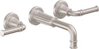 California Faucets Trousdale Llave de Lavabo de Pared de Dos Llaves - Satin Nickel