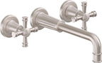 California Faucets Trousdale Llave de Lavabo de Pared de Dos Llaves - Satin Nickel