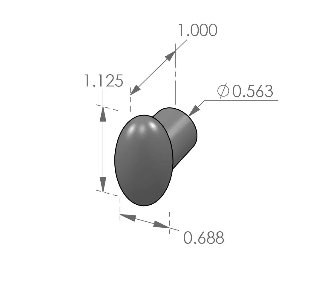 Oval Turn Piece (TPC-202) — dibujo de especificaciones y dimensiones