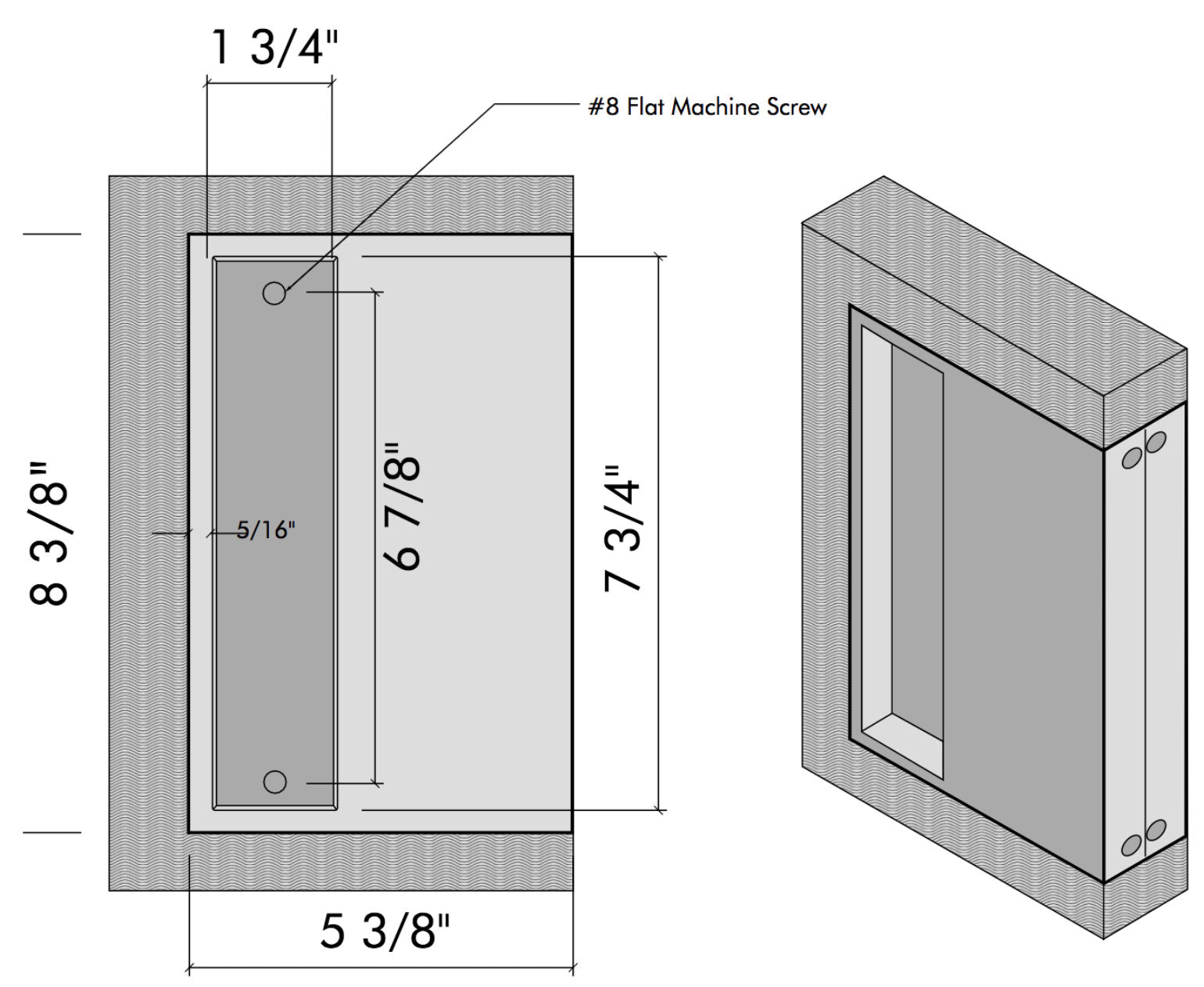 SFP-58-134 — dibujo de especificaciones y dimensiones