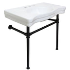 Kingston Brass Imperial lavabo consola — Blanco / Negro Mate