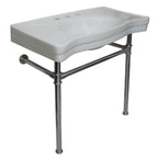 Kingston Brass Imperial lavabo consola — Blanco / Cromo Pulido