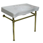 Kingston Brass Imperial lavabo consola — Blanco / Latón Pulido