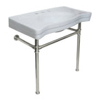 Kingston Brass Imperial lavabo consola — Blanco / Níquel Pulido