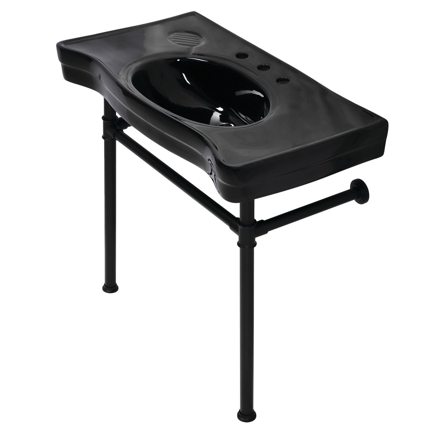 Kingston Brass Imperial lavabo consola — Negro / Negro Mate