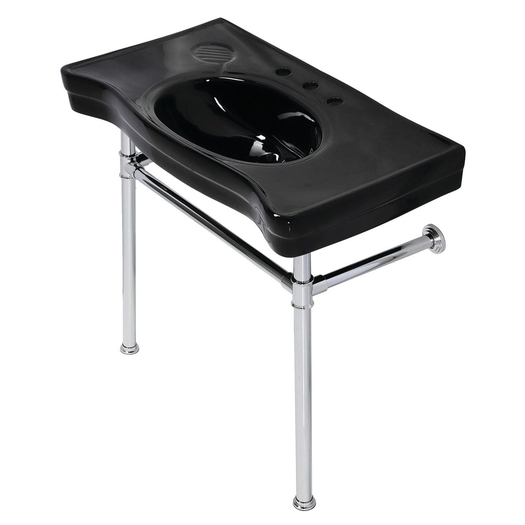 Kingston Brass Imperial lavabo consola — Negro / Cromo Pulido