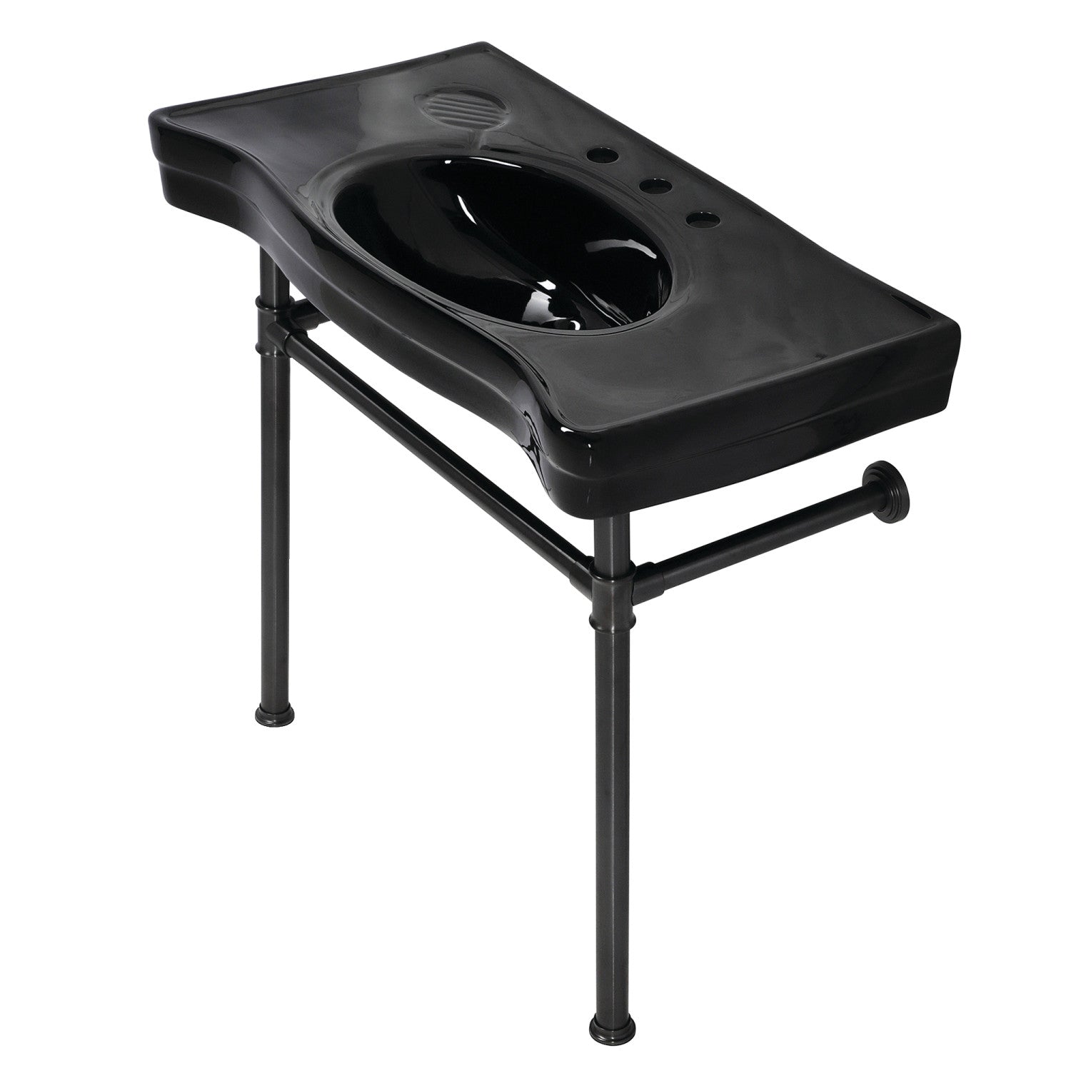 Kingston Brass Imperial lavabo consola — Negro / Bronce Aceitado