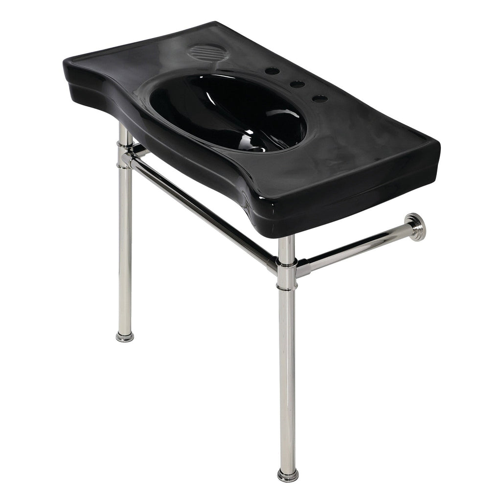 Kingston Brass Imperial lavabo consola — Negro / Níquel Pulido
