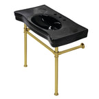 Kingston Brass Imperial lavabo consola — Negro / Latón Cepillado