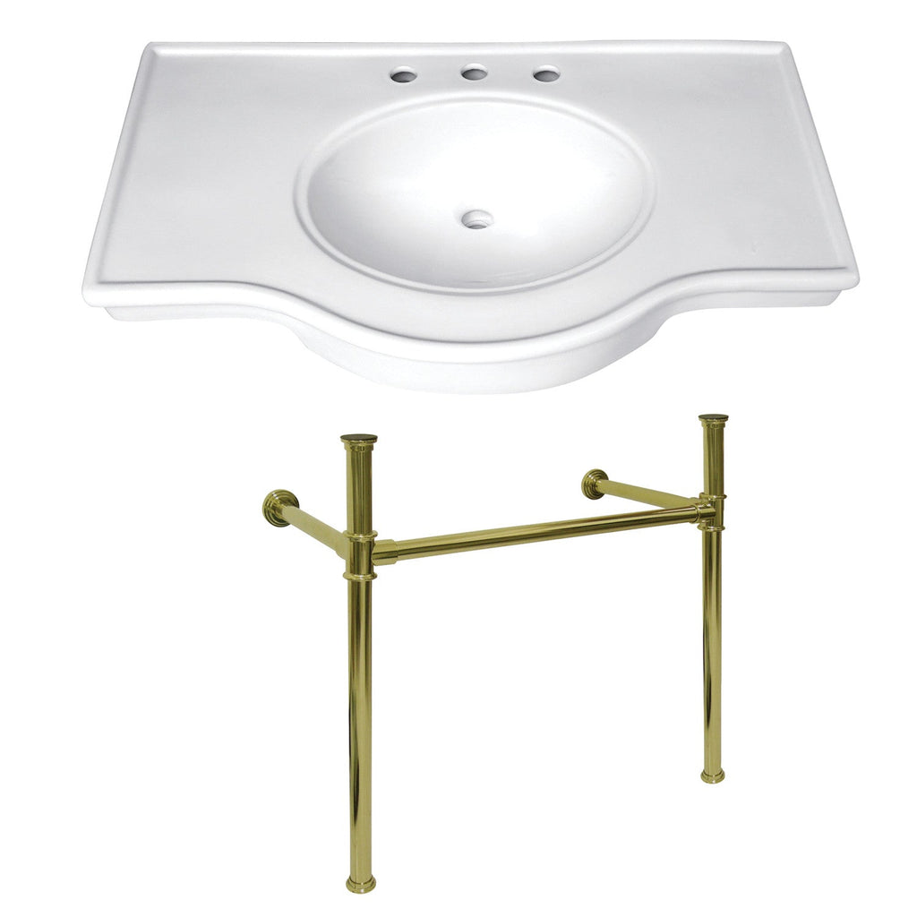Kingston Brass Templeton lavabo consola — Latón Pulido