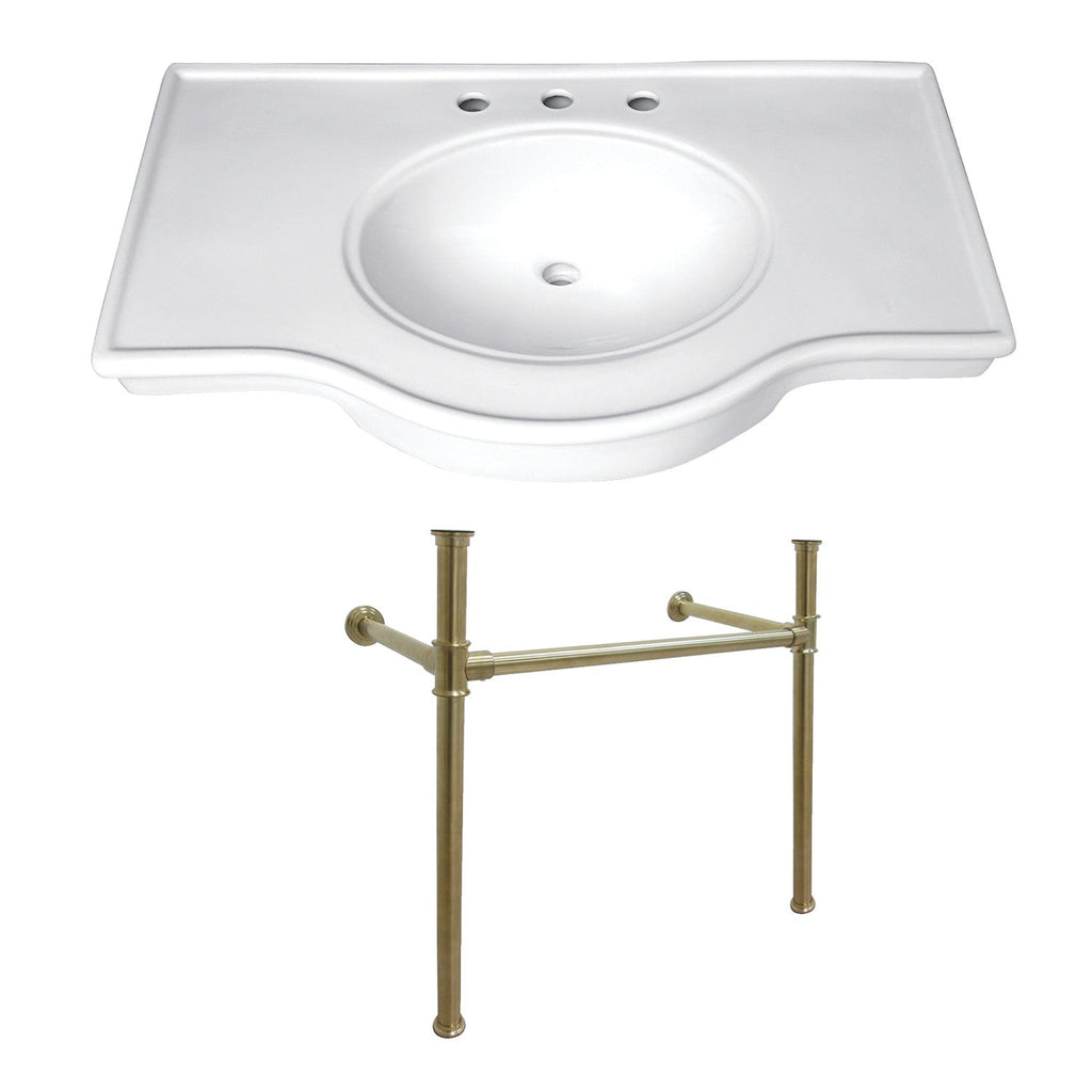 Kingston Brass Templeton lavabo consola — Latón Cepillado