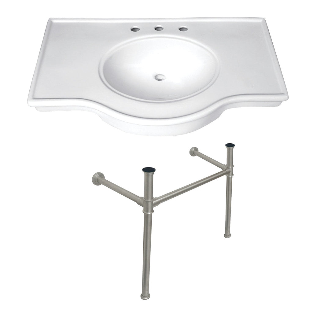 Kingston Brass Templeton lavabo consola — Níquel Cepillado