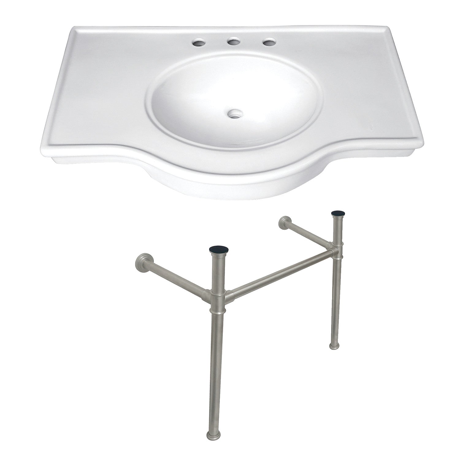 Kingston Brass Templeton lavabo consola — Níquel Cepillado