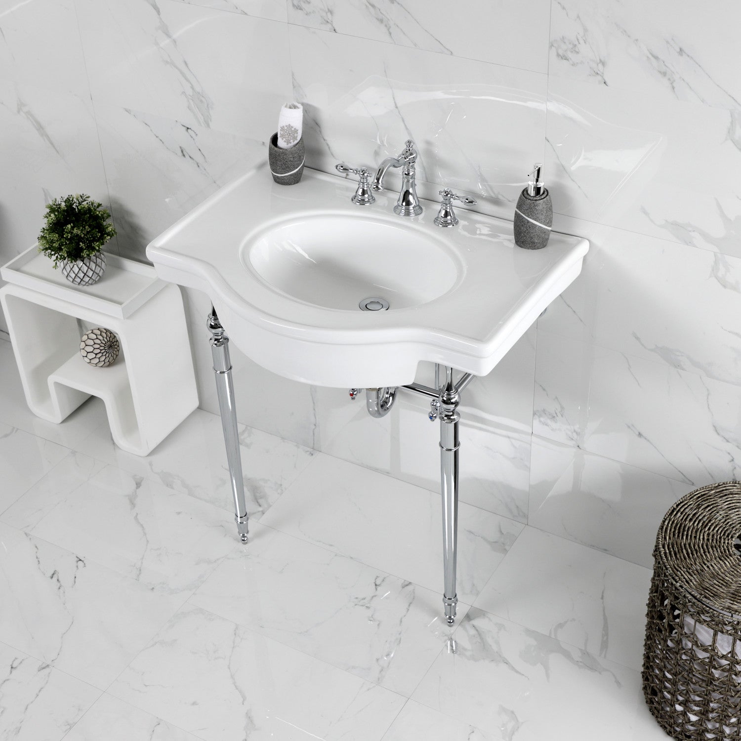 Kingston Brass Edwardian lavabo consola — vista