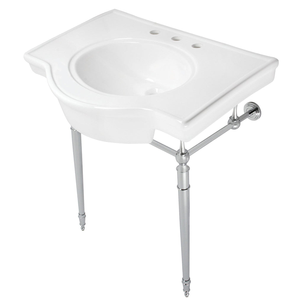 Kingston Brass Edwardian lavabo consola — Cromo