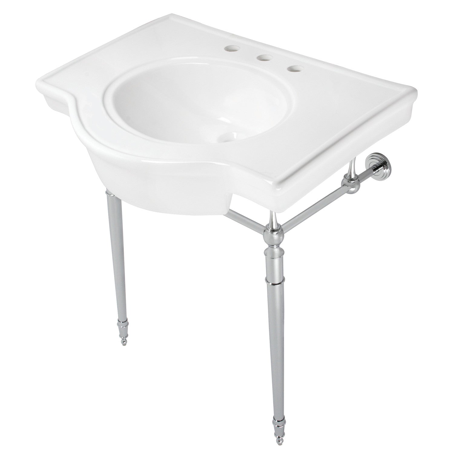 Kingston Brass Edwardian lavabo consola — Cromo