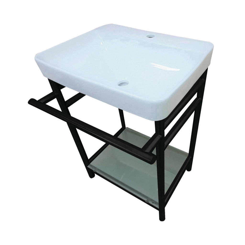 Kingston Brass Sheridan lavabo consola — Negro Mate
