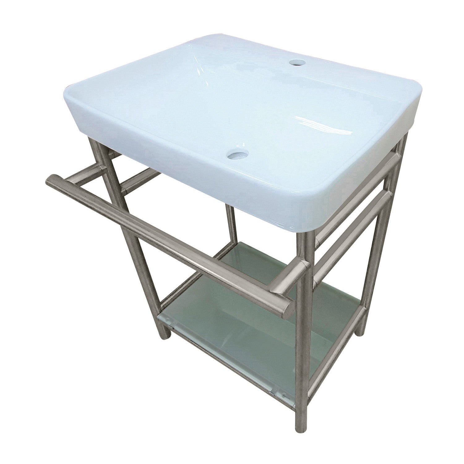 Kingston Brass Sheridan lavabo consola — Níquel Cepillado