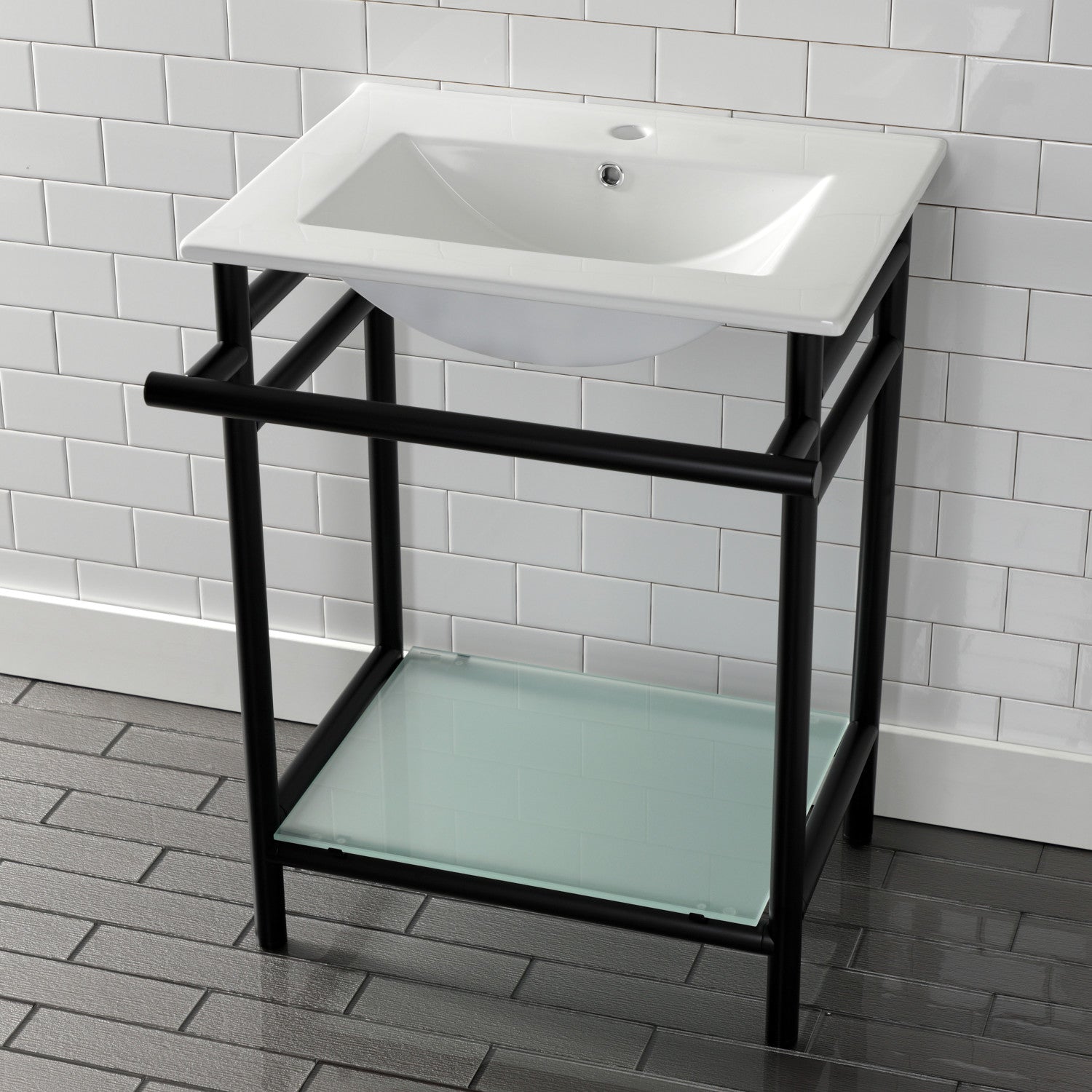 Kingston Brass Sheridan lavabo consola — vista