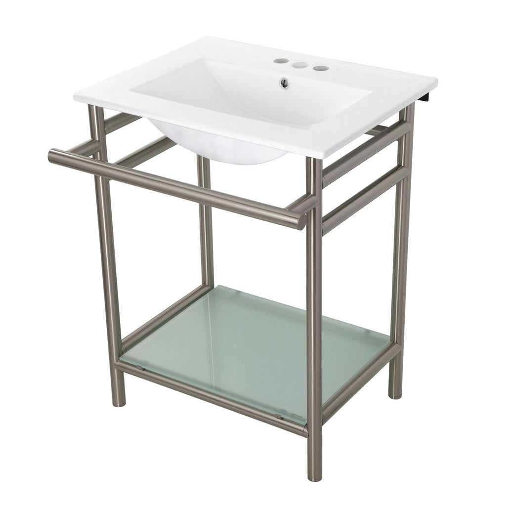 Kingston Brass Sheridan lavabo consola — Níquel Cepillado