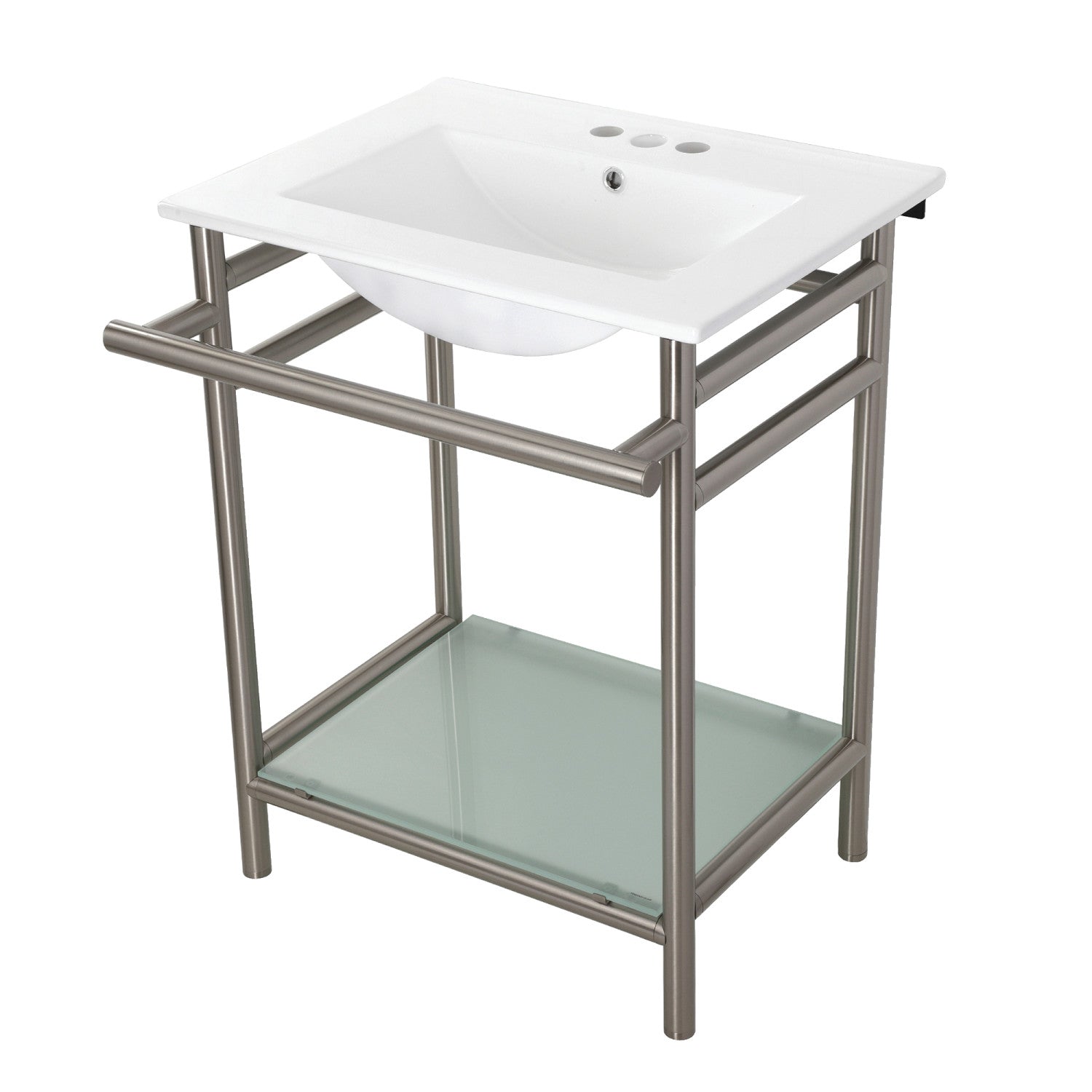 Kingston Brass Sheridan lavabo consola — Níquel Cepillado