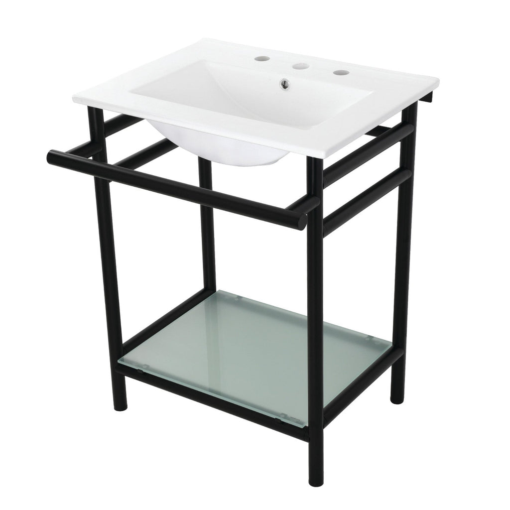 Kingston Brass Sheridan lavabo consola — Negro Mate