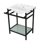 Kingston Brass Sheridan lavabo consola — Negro Mate