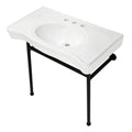 Kingston Brass Bristol lavabo consola — Blanco / Negro Mate