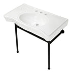 Kingston Brass Bristol lavabo consola — Blanco / Negro Mate
