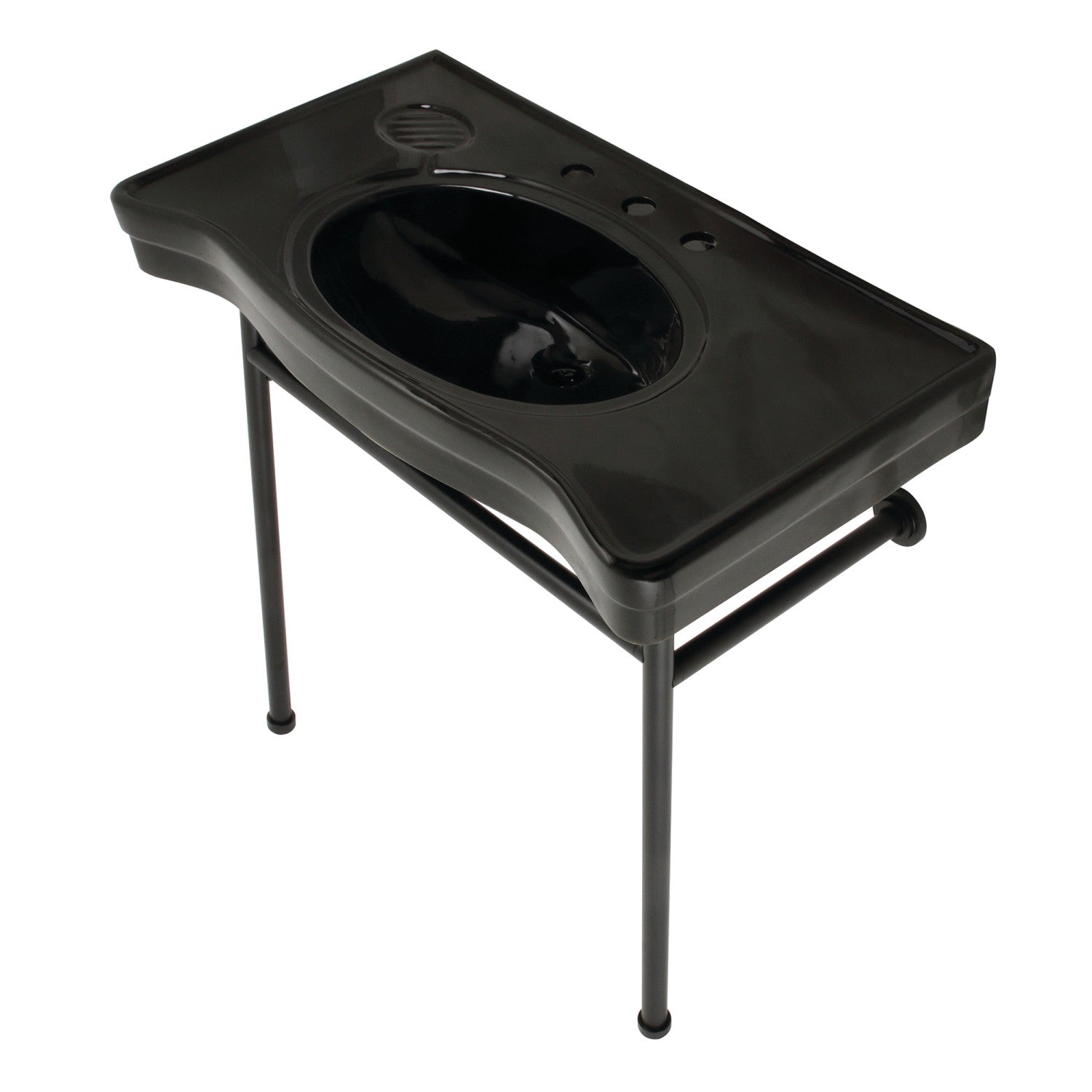 Kingston Brass Bristol lavabo consola — Negro / Negro Mate