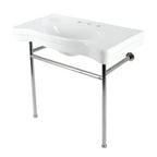 Kingston Brass Bristol lavabo consola — Blanco / Níquel Pulido