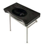 Kingston Brass Bristol lavabo consola — Negro / Níquel Cepillado