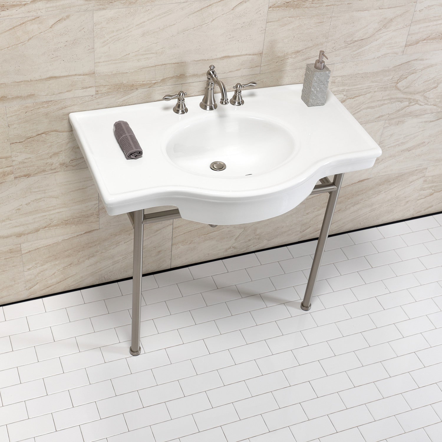 Kingston Brass Manchester lavabo consola — vista