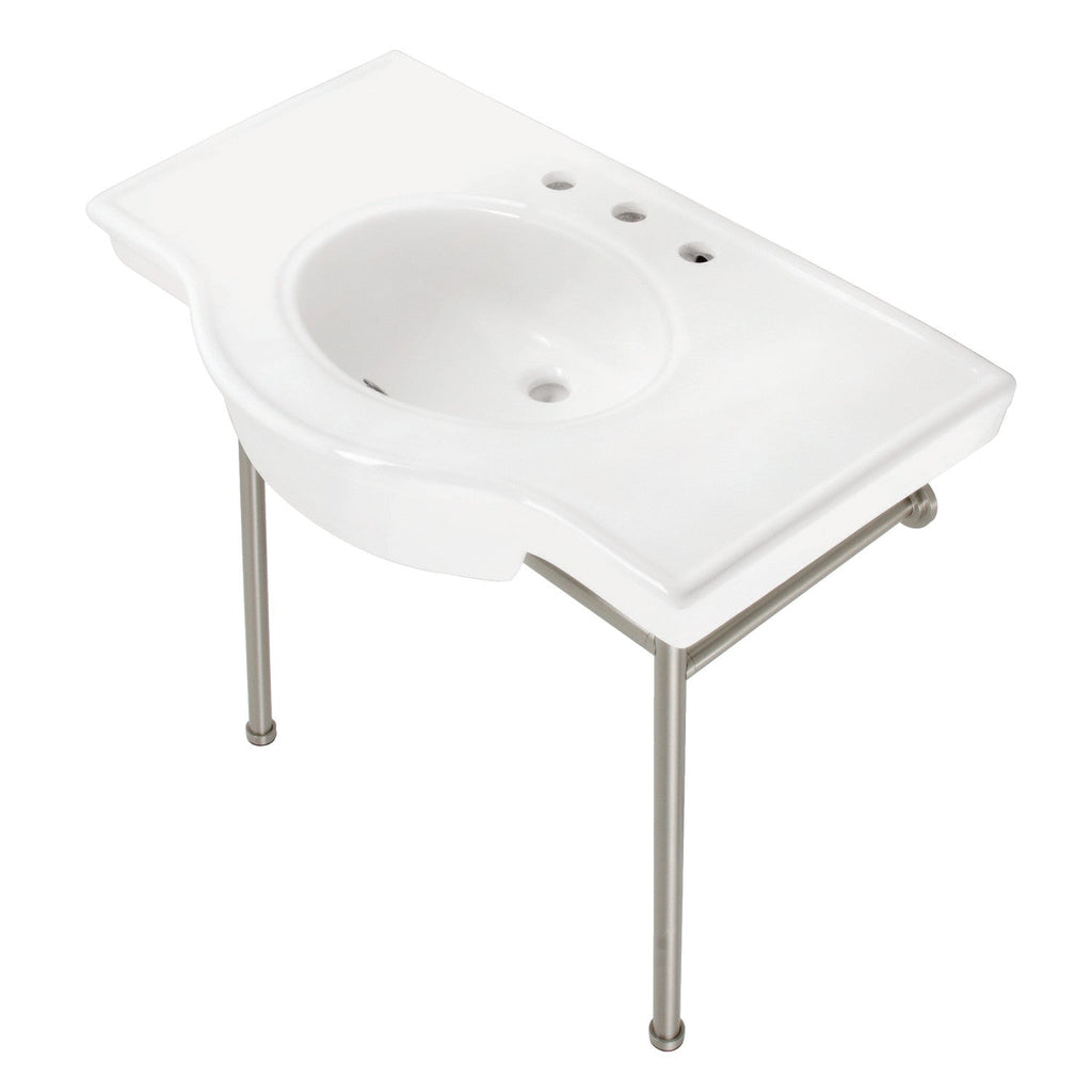 Kingston Brass Manchester lavabo consola — Níquel Cepillado