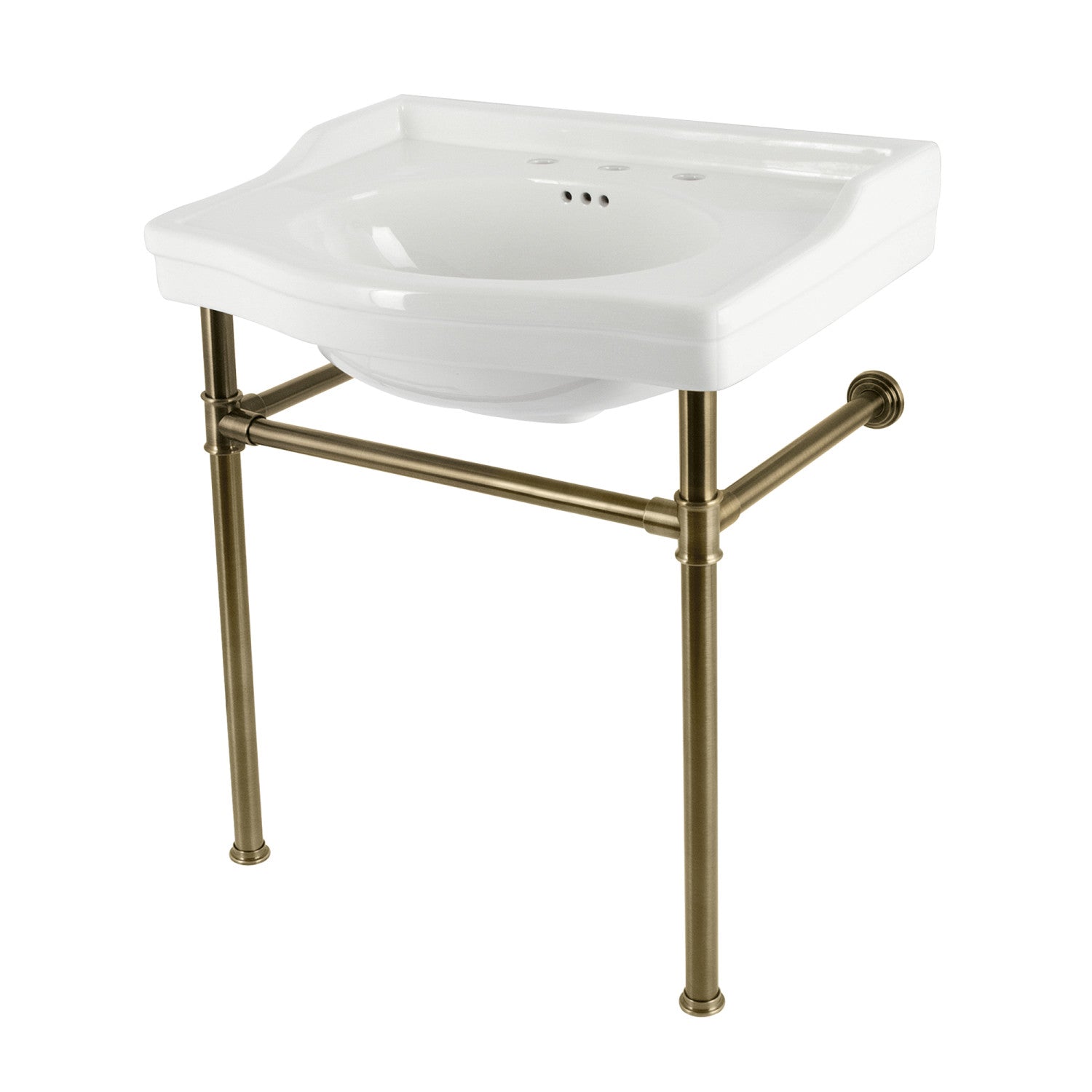 Kingston Brass Victorian lavabo consola — Latón Antiguo