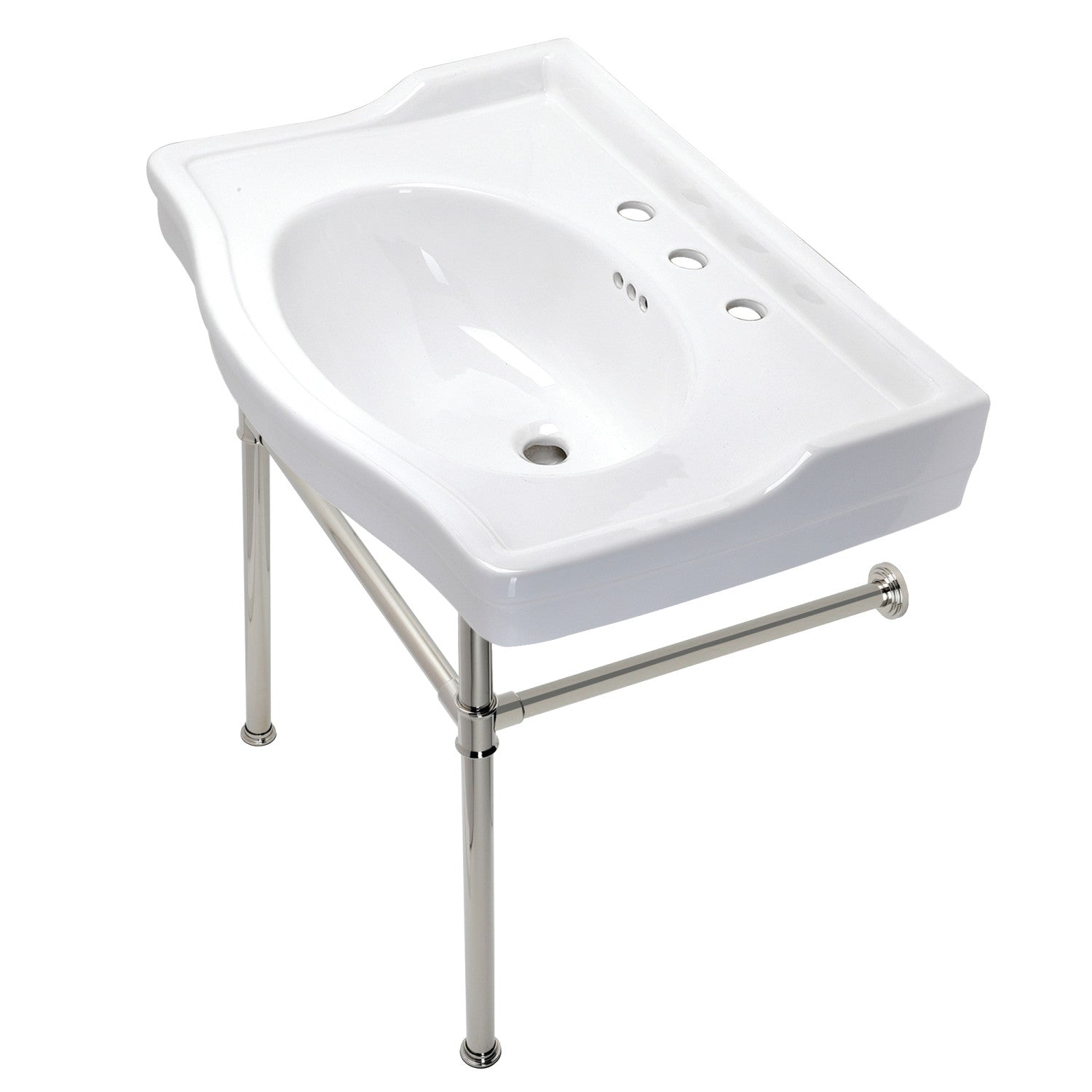 Kingston Brass Victorian lavabo consola — Níquel Pulido