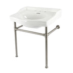 Kingston Brass Victorian lavabo consola — Níquel Cepillado