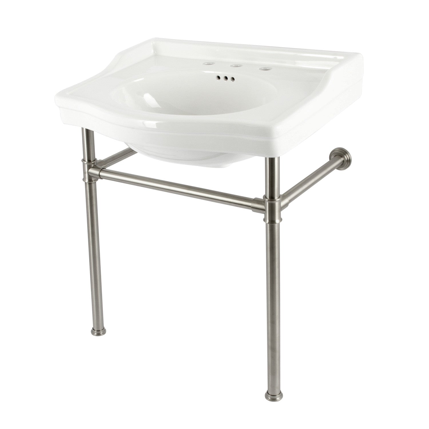 Kingston Brass Victorian lavabo consola — Níquel Cepillado