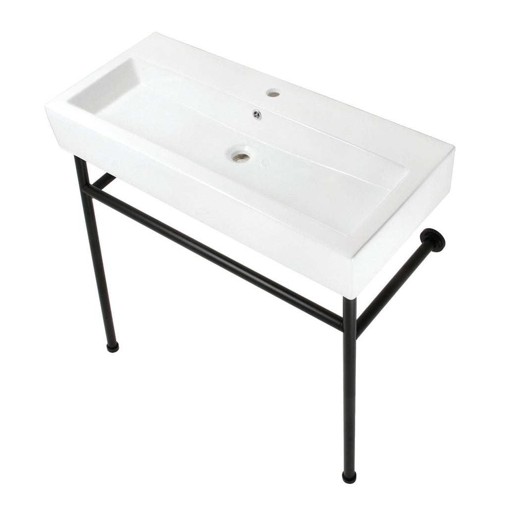 Kingston Brass New Haven lavabo consola — Negro Mate