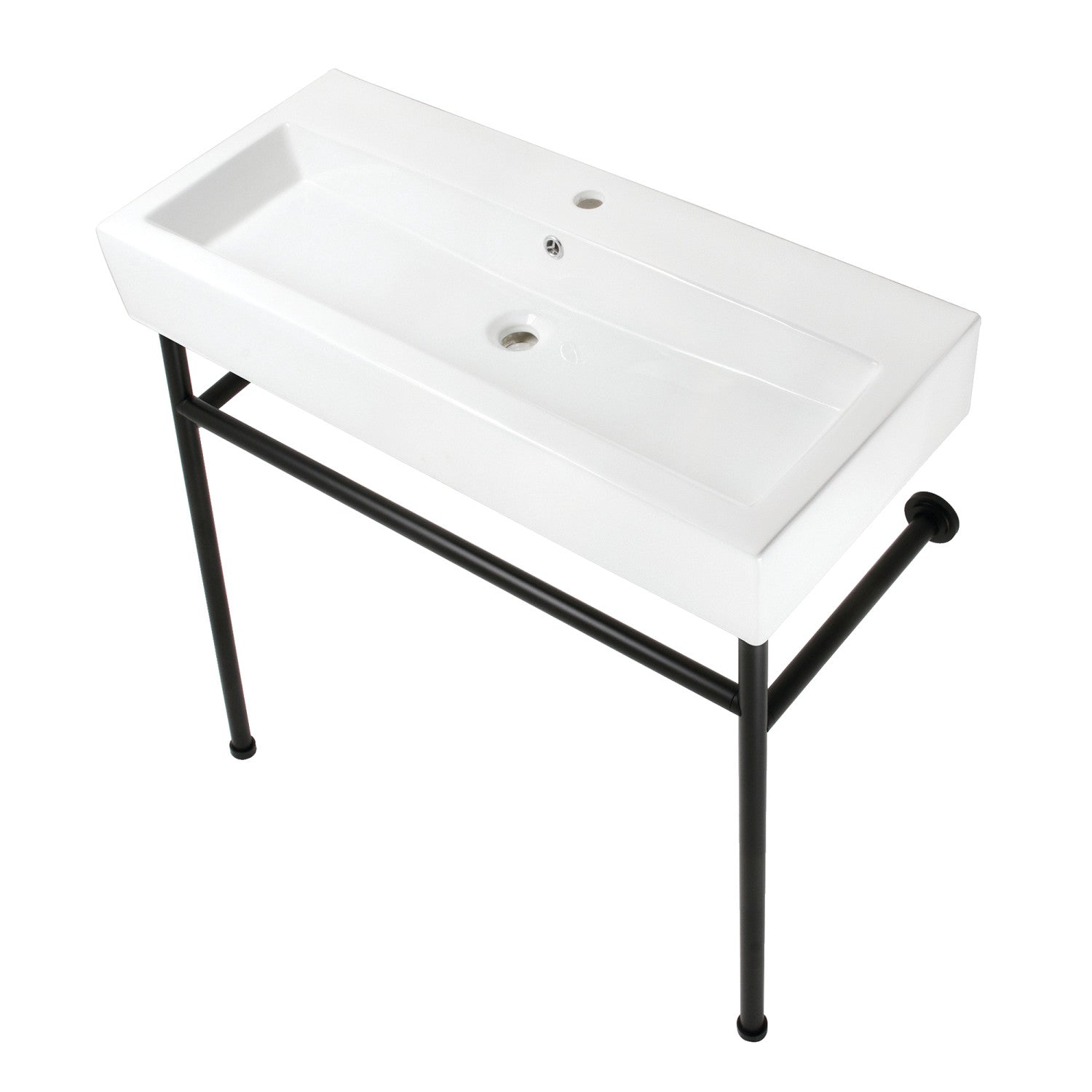 Kingston Brass New Haven lavabo consola — Negro Mate