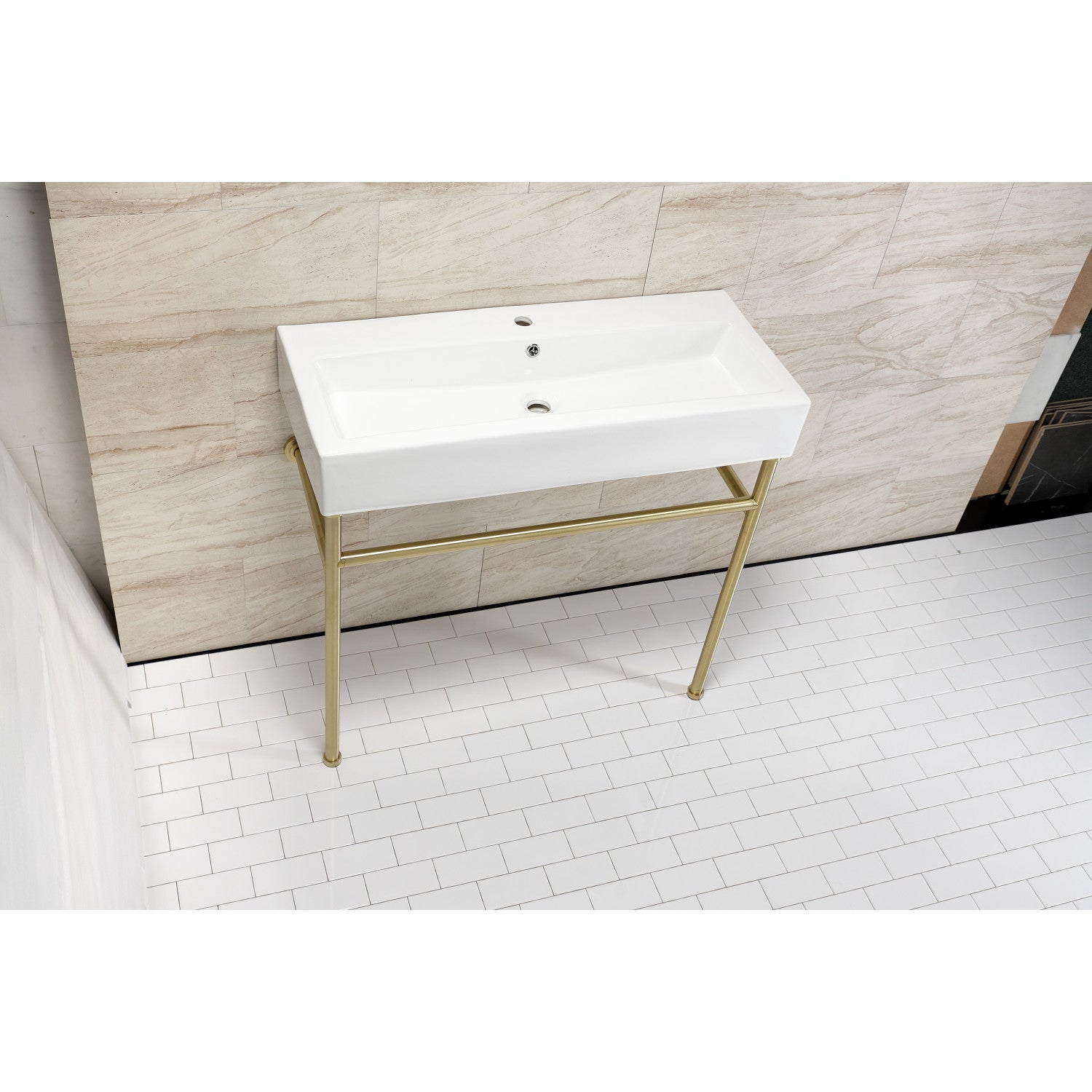 Kingston Brass New Haven lavabo consola — vista