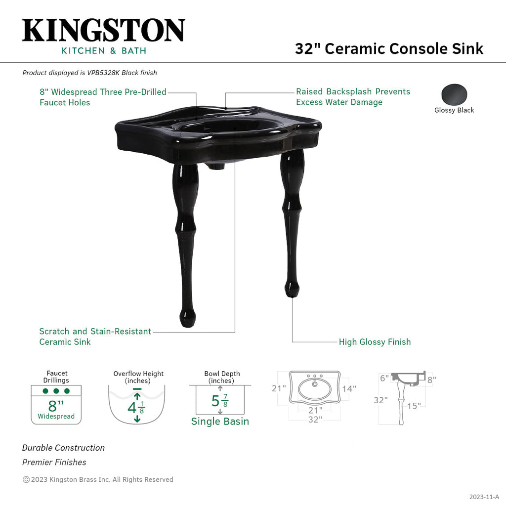 Kingston Brass Imperial lavabo consola — vista