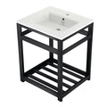 Kingston Brass Quadras lavabo consola — Negro Mate