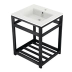 Kingston Brass Quadras lavabo consola — Negro Mate